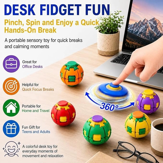 360° Rotating Fidget Ball – Stress Relief Sensory Toy for Kids & Adults